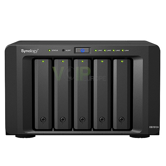 Serveur Nas 5 Baies Dual Core 2.13 Ghz 2 Go Ram 4 LAN Gigabit 2 USB 3.0 2 eSATA DS1513+