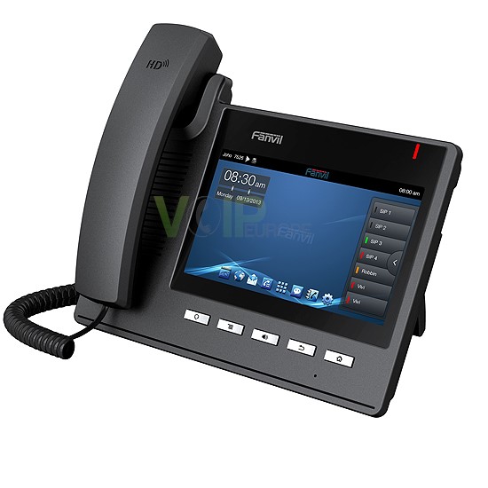Telephone VoiP de Bureau Ecran Tactile de 7" 2 Ports Gigabit Ethernet Alimenté par PoE. C400